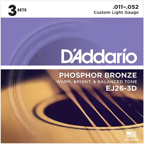 D´Addario EJ26-3D Phosphor Bronze Custom Light Neuheit