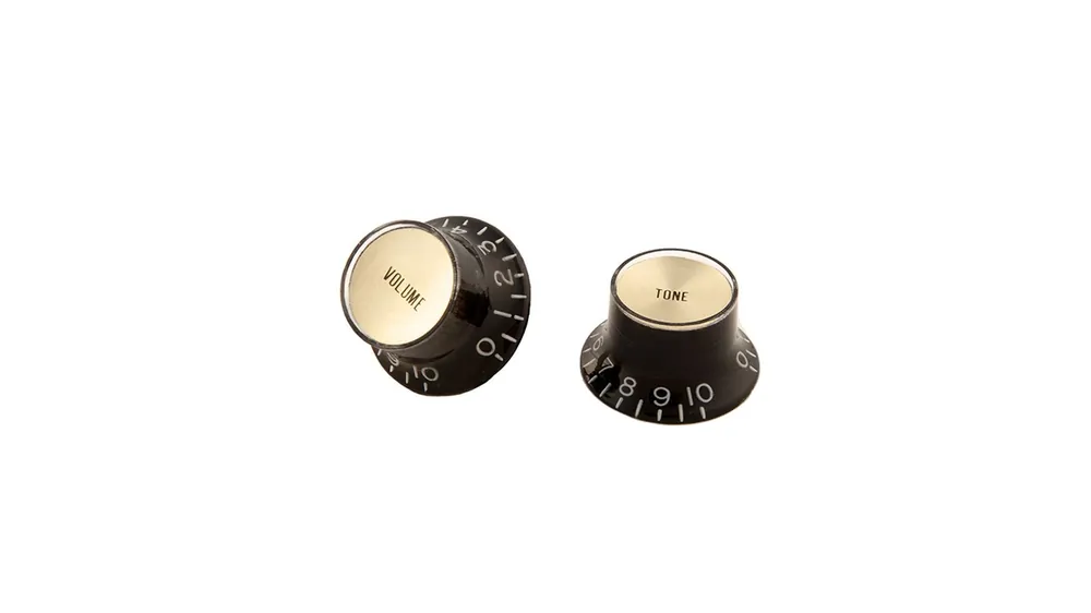 Gratis Versand Gibson Top Hat Knobs wGold Metal Insert Black4 pcs