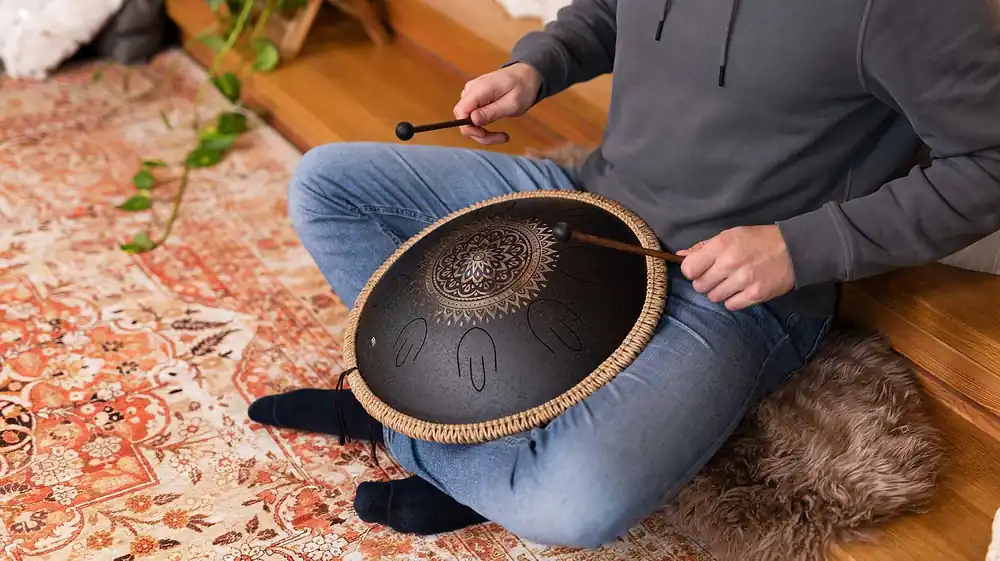 Kostenloser Rückversand Meinl Octave Steel Tongue Drum Flora black D-Kurd