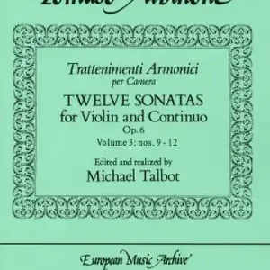 12 Sonatas op.6 vol.3 (nos.9-12) for violin and bc Expressversand