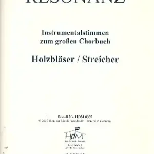 Resonanz für gem Chor und Instrumente Instrumentalstimmen Hlozbläser/Streicher Schneller Versand