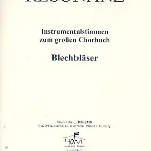 Resonanz für gem Chor und Instrumente Spielpartitur Blechbläser Saisonangebot