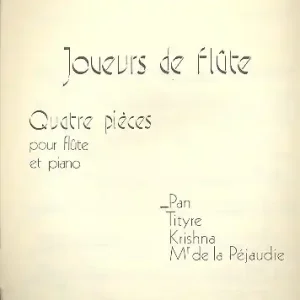 Pan op.27 no.1 pour flûte et piano Nur Für Kurze Zeit