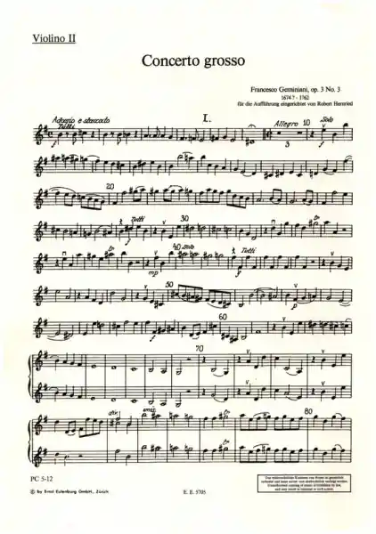 Concerto grosso e-Moll op.3,3 für Streichquartett und Streichorchester Kostenloser Rückversand