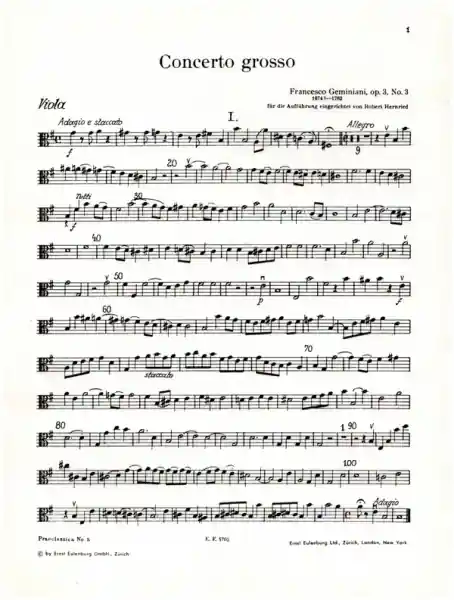Geprüft Concerto grosso e-Moll op.3,3 für Streichquartett und Streichorchester