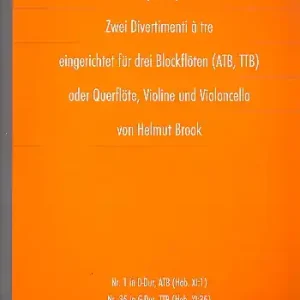 Rabatt 2 Divertimenti à tre für 3 Blockflöten (ATB/TTB) oder Flöte,Violine und Violoncello