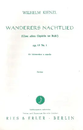 Wanderers Nachtlied op.17,1 für Männerchor a cappella Expressversand