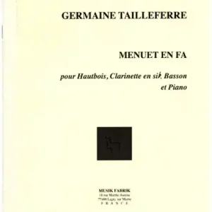 Menuet en fa - pour hautbois, clarinette en sib, basson et piano Bestpreis
