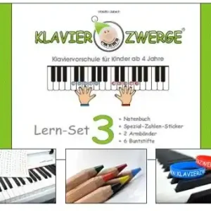 Saisonangebot Klavierzwerge Band 3 Set (Buch +Sticker +Armbänder +Buntstifte)