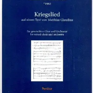 Neuheit Kriegslied für gem Chor und Orchester