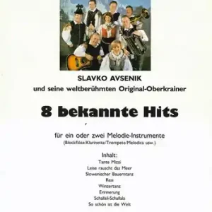 Kostenloser Rückversand 8 bekannte Hits für 1-2 Melodieinstrumente Spielpartitur