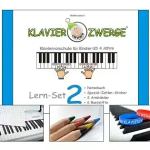 Ausverkauf Klavierzwerge Band 2 Set (Buch +Sticker +Armbänder +Buntstifte)