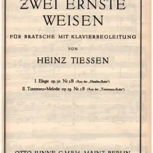 Knallerangebot Zwei ernste Weisen für Viola und Klavier