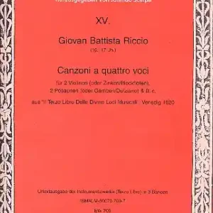 Markenprodukt Canzoni a 4 voci für 1-2 Melodieinstrumente, 2 Bassinstrumente und Bc