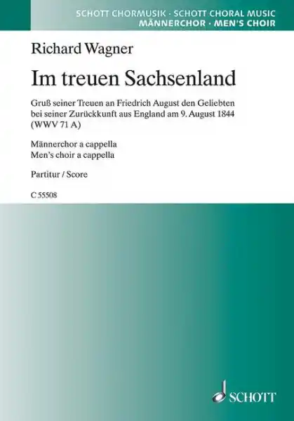 Im treuen Sachsenland WWV71A für Männerchor a cappella Meistverkauft