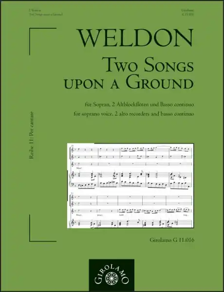 Rabatt 2 Songs upon a Ground (1703) für Sopran, 2 Altblockflöten und Bc