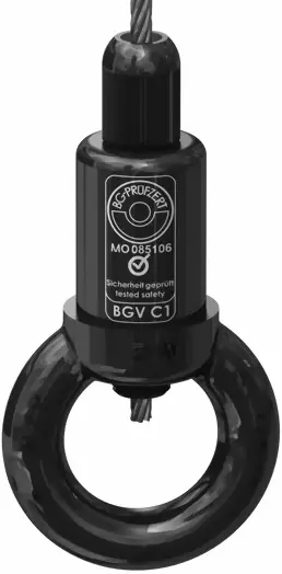 Reutlinger Drahtseilhalter Typ50SVIII Ring - Integral (schwarz) Super-Preis