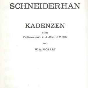 Preisreduziert Kadenzen zum Violinkonzert A-Dur KV219 für Violine