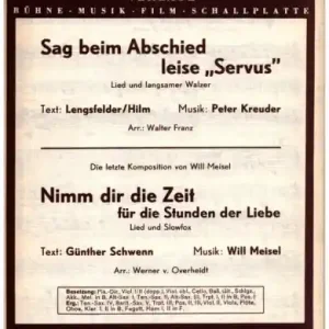 'Sag beim Abschied leise Servus' und 'Nimm dir die Zeit' für Salonorchester (Kopie) Schnäppchen