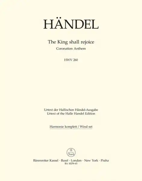 The King shall rejoice HWV260 für gem Chor und Orchester Zertifiziert
