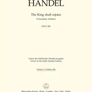 The King shall rejoice HWV260 für gem Chor und Orchester Direkt Vom Hersteller