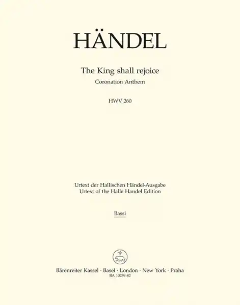 Schneller Versand The King shall rejoice HWV260 für gem Chor und Orchester