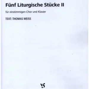5 liturgische Stücke Band 2 für einstimmigen Chor und Klavier Angebot