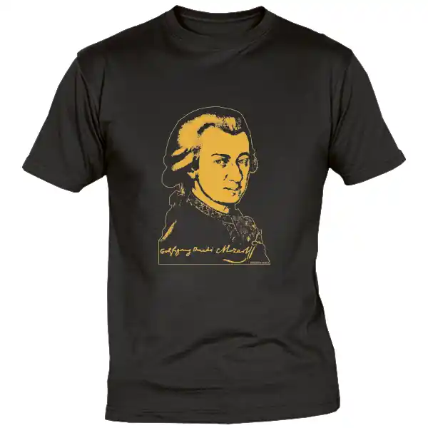 Schnäppchen T-Shirt Mozart schwarz Größe XS