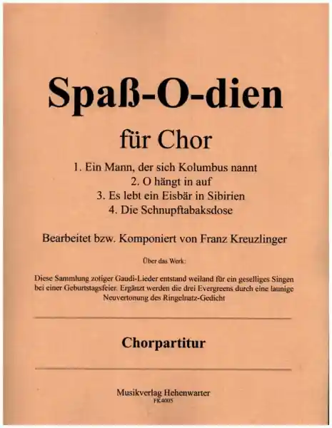 Spaß-O-dien für gem Chor a cappella Kracherpreis