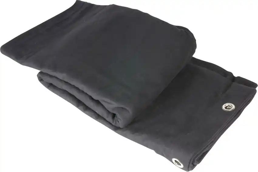 Highlight Adam Hall Accessories 0152 X 96 Bühnenmolton B1 schwarz mit Ösen brüniert
