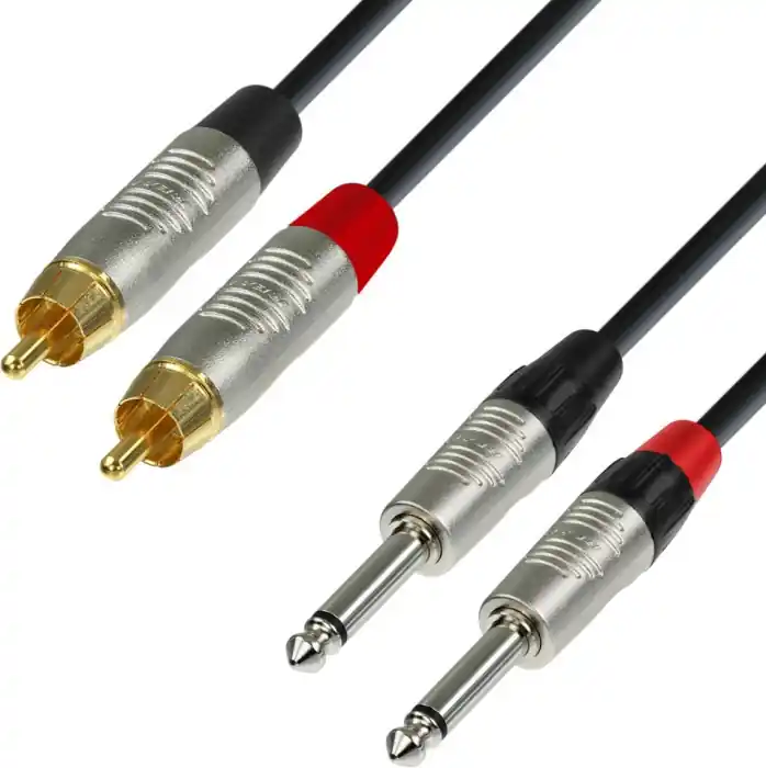 Adam Hall Cables K4 TPC 0600 Audiokabel REAN 2 x Cinch male auf 2 x 6,3 mm Kostenloser Rückversand