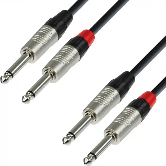 Adam Hall Cables K4 TPP 0090 Audiokabel REAN 2 x 6,3 mm Klinke mono auf 2 Geprüft
