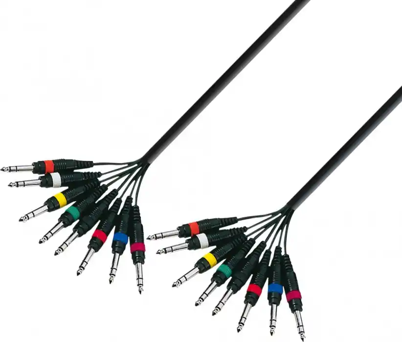 Adam Hall Cables K3 L8 VV 0300 Multicore Kabel 8 x 6,3 mm Klinke stereo au Kostenfreie Lieferung