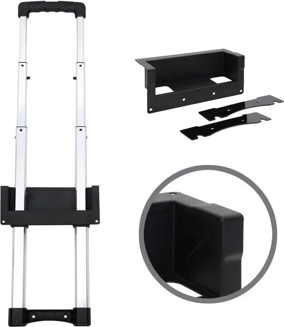 Markenprodukt Adam Hall Hardware 3476041 Versenkter Ausziehgriff 3 Auszüge, schwarze Sch