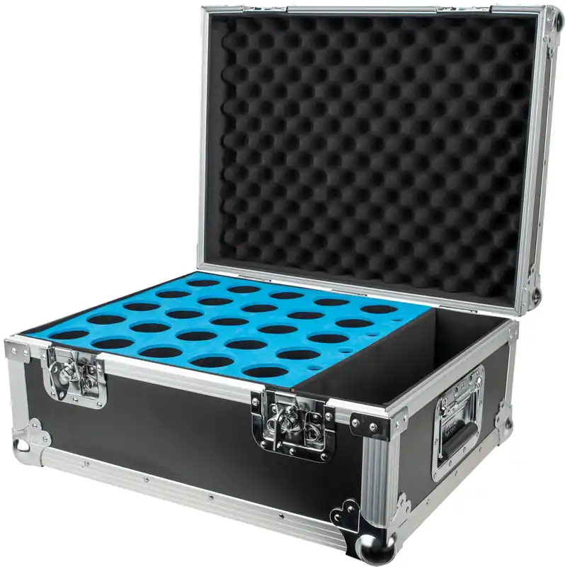 Wochenendangebot SHOWGEAR Pro Koffer für 25 Mikrofone Mit Zubehörfach und vorgeformtem Schaumstoff