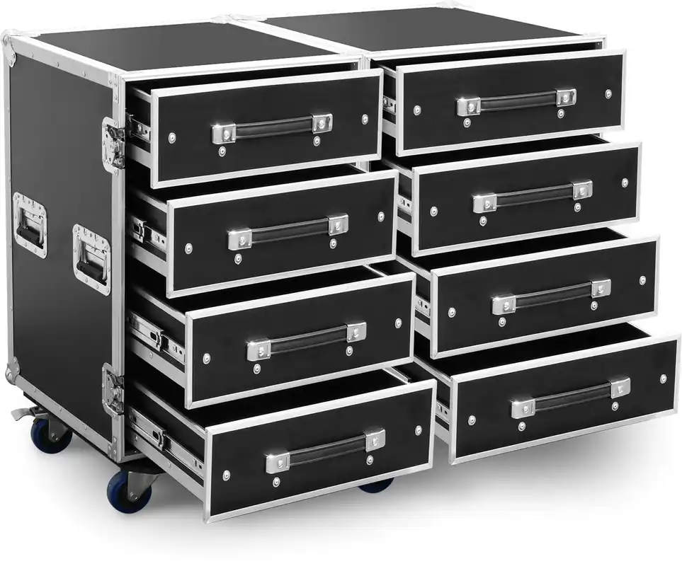 Zertifiziert Power Dynamics PD-FA4 8 Schubladen Technik Flightcase