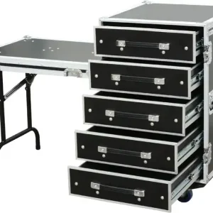 Neue Kollektion Power Dynamics PD-FA6 5 Schubladen 3U Ingenieurgehäuse + Tisch