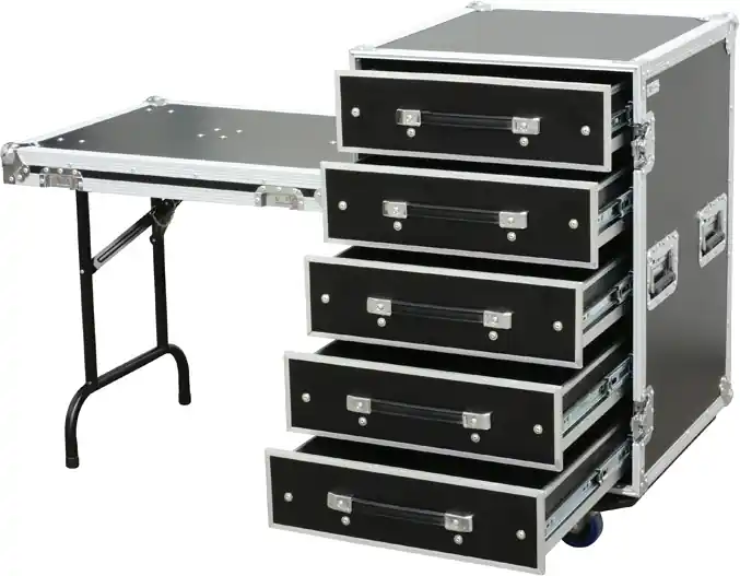 Neue Kollektion Power Dynamics PD-FA6 5 Schubladen 3U Ingenieurgehäuse + Tisch