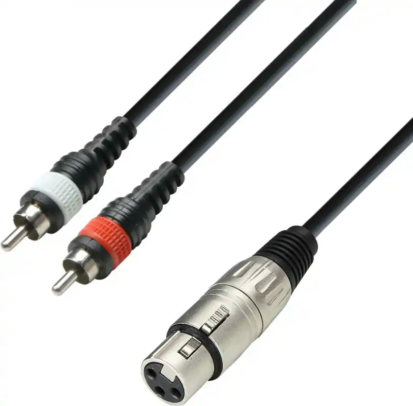 Ausverkauf Adam Hall Cables K3 YFCC 0100 - Audiokabel XLR-Buchse auf 2 x RCA-Stecker,