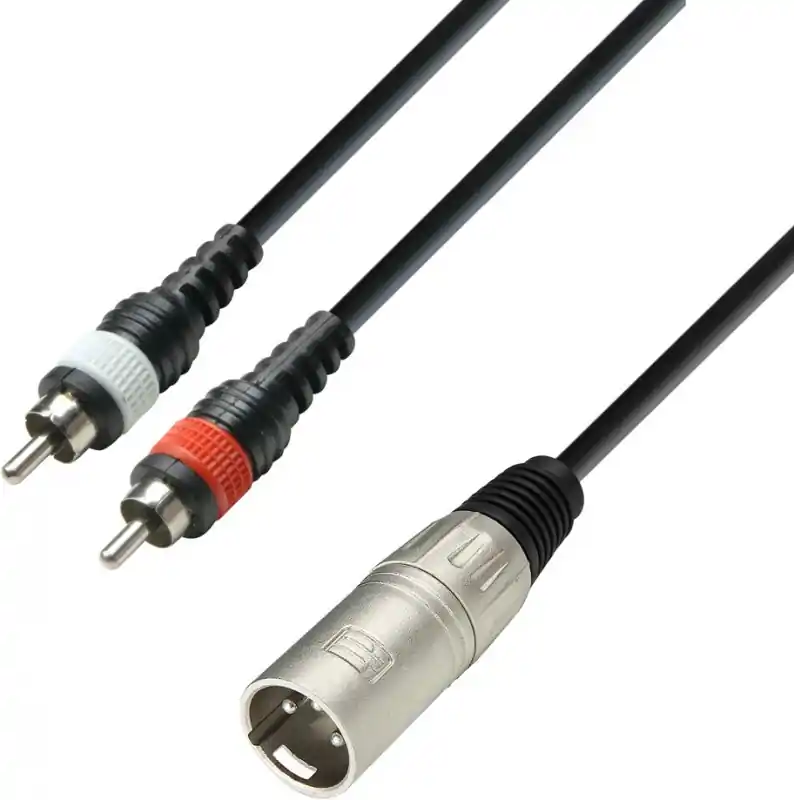 Adam Hall Cables K3 YMCC 0300 - Audiokabel XLR-Stecker auf 2 x RCA-Stecker Echt