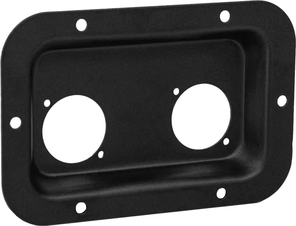 Adam Hall Hardware 87085 BLK - Stahl Einbauplatte für 2 x powerCON TRUE1 Buchsen, schwarz Preiswert
