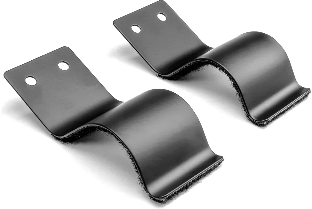 Adam Hall Hardware 87999 - 2 x schwarze Befestigungsklammern 95 x 40 mm für Rohre, Beine etc. Schnäppchen