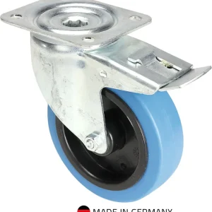 Preisreduziert Tente 37036 - Lenkrolle 125 mm mit blauem Rad und Feststeller