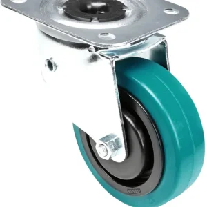 Tente 37037 - Lenkrolle 100 mm mit petrolfarbigem Rad und Richtungsselbststeller Schneller Versand