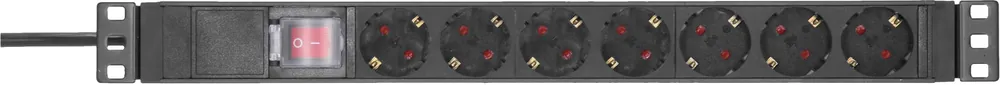 Adam Hall Cables 87471 X7 - 19" 1HE Steckdosenleiste 7-fach mit Schalter Kostenloser Versand