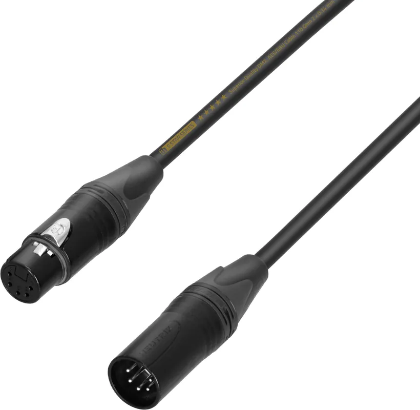 Direkt Vom Hersteller Adam Hall Cables 5 STAR DGH 0100 - DMX Kabel Neutrik® 5-Pol XLR Female x 5-Pol XLR Male | 1 m