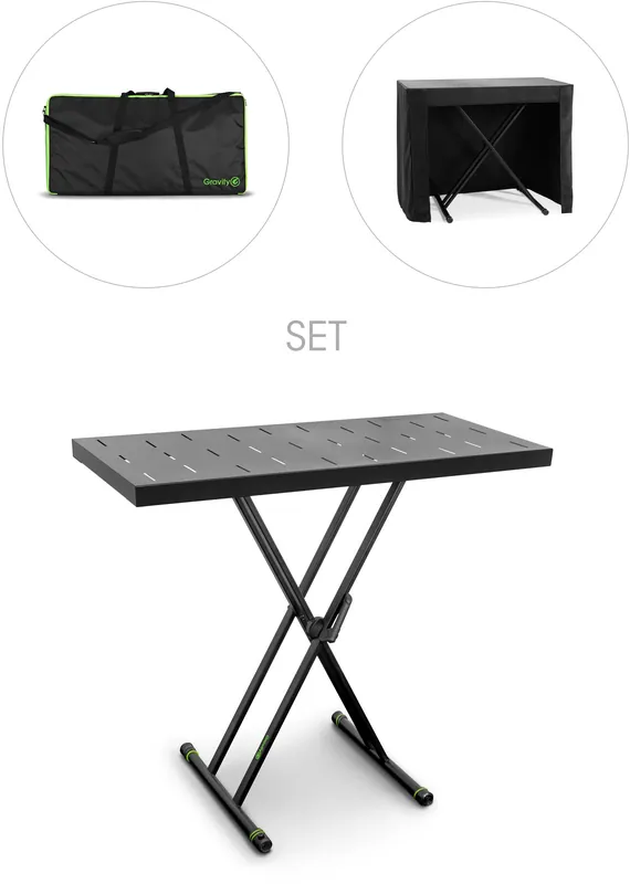 Garantierte Lieferung Gravity KSX 2 RD SET 1 - Keyboardstativ X-Form doppelt und Auflagetisch Set 1