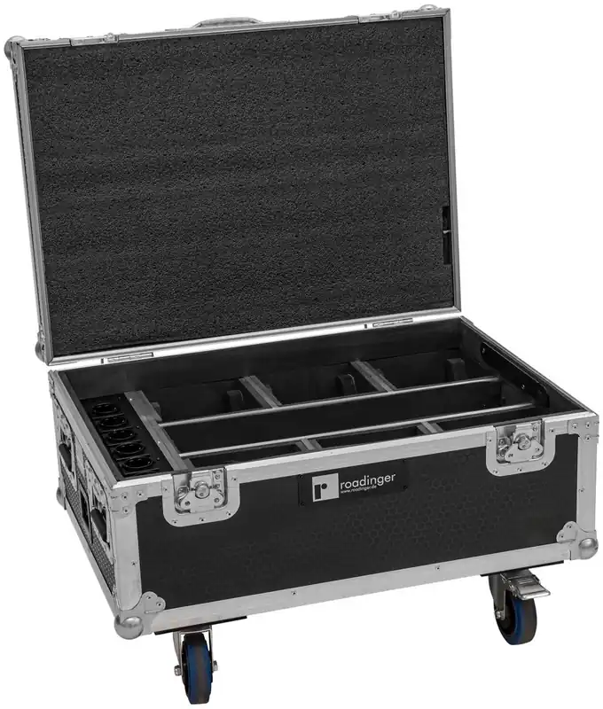 ROADINGER Flightcase 6x AKKU IP TL-3 QCL Trusslight CRMX mit Ladefunktion und Rollen Nur Heute