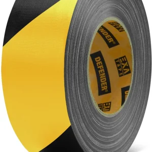 Defender EXA-TAPE® BY 50 BULK - Premium Gewebeklebeband BULK | schwarz/gelb | glänzend | 50 mm x Meistverkauft
