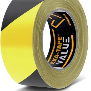 Defender EXA-TAPE® VALUE BY 50 - PVC Warnband | schwarz/gelb | 50 mm x 33 m Geprüft